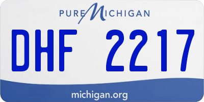 MI license plate DHF2217