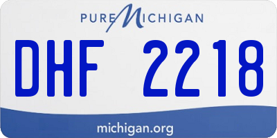 MI license plate DHF2218