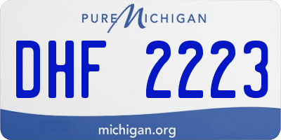 MI license plate DHF2223