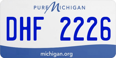 MI license plate DHF2226