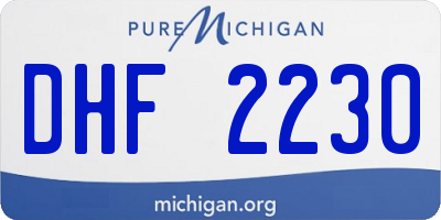 MI license plate DHF2230