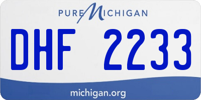 MI license plate DHF2233