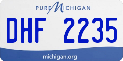 MI license plate DHF2235