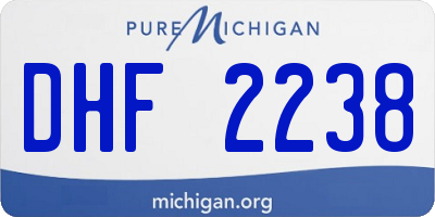 MI license plate DHF2238