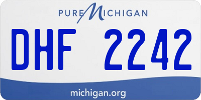 MI license plate DHF2242