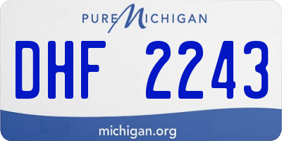 MI license plate DHF2243