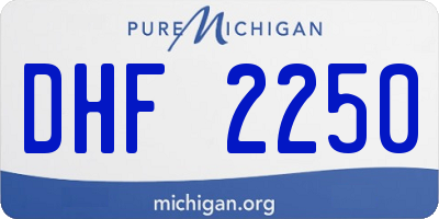 MI license plate DHF2250