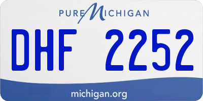 MI license plate DHF2252