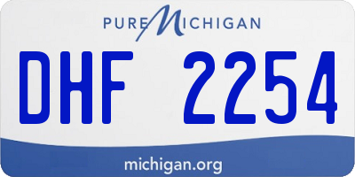 MI license plate DHF2254
