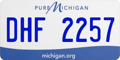 MI license plate DHF2257