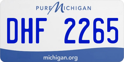 MI license plate DHF2265