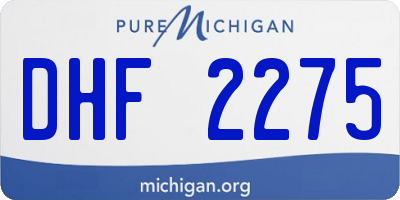 MI license plate DHF2275