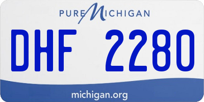 MI license plate DHF2280