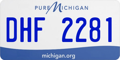 MI license plate DHF2281