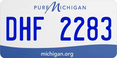 MI license plate DHF2283