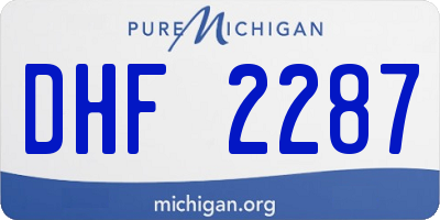 MI license plate DHF2287