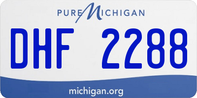 MI license plate DHF2288
