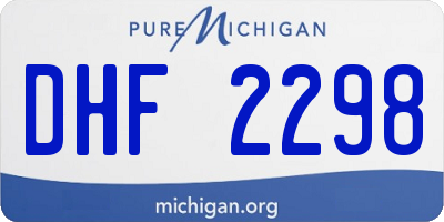 MI license plate DHF2298
