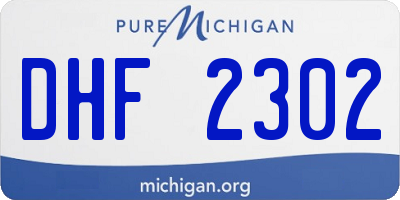MI license plate DHF2302