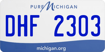 MI license plate DHF2303