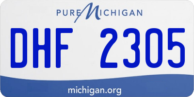 MI license plate DHF2305
