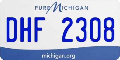 MI license plate DHF2308