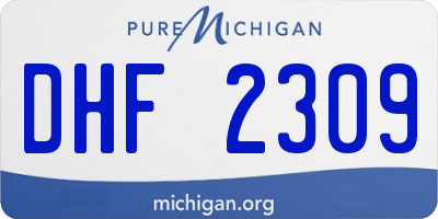 MI license plate DHF2309