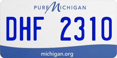 MI license plate DHF2310