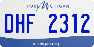 MI license plate DHF2312