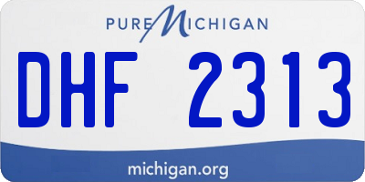 MI license plate DHF2313