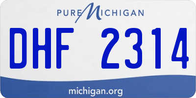 MI license plate DHF2314