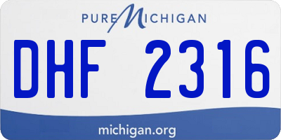 MI license plate DHF2316