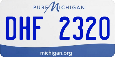 MI license plate DHF2320