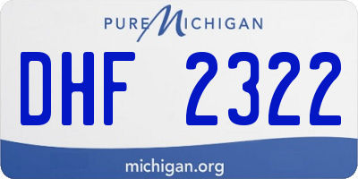MI license plate DHF2322
