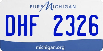 MI license plate DHF2326