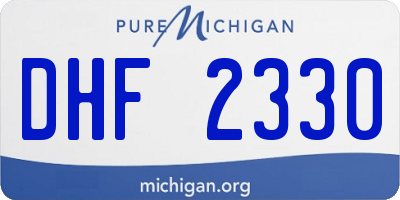 MI license plate DHF2330