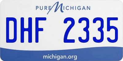 MI license plate DHF2335