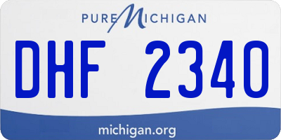 MI license plate DHF2340