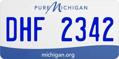 MI license plate DHF2342
