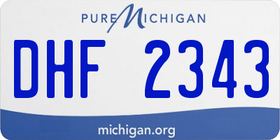 MI license plate DHF2343