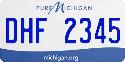 MI license plate DHF2345