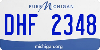 MI license plate DHF2348