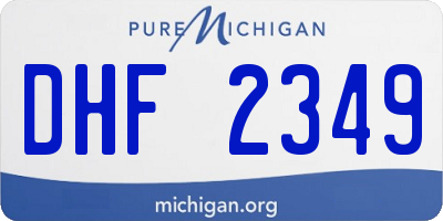 MI license plate DHF2349