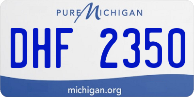 MI license plate DHF2350