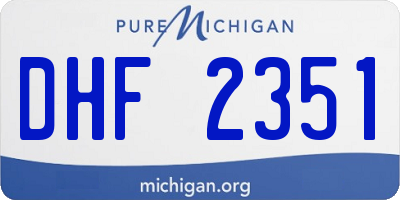MI license plate DHF2351