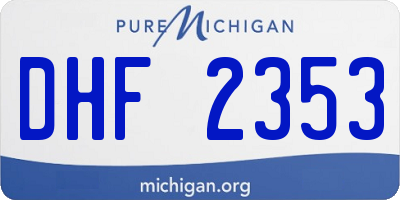 MI license plate DHF2353