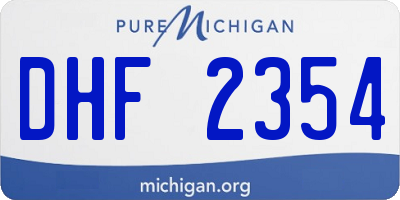 MI license plate DHF2354