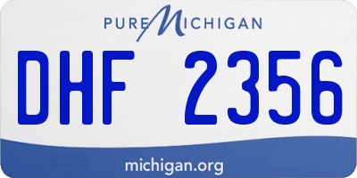 MI license plate DHF2356