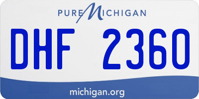 MI license plate DHF2360