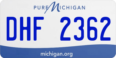 MI license plate DHF2362